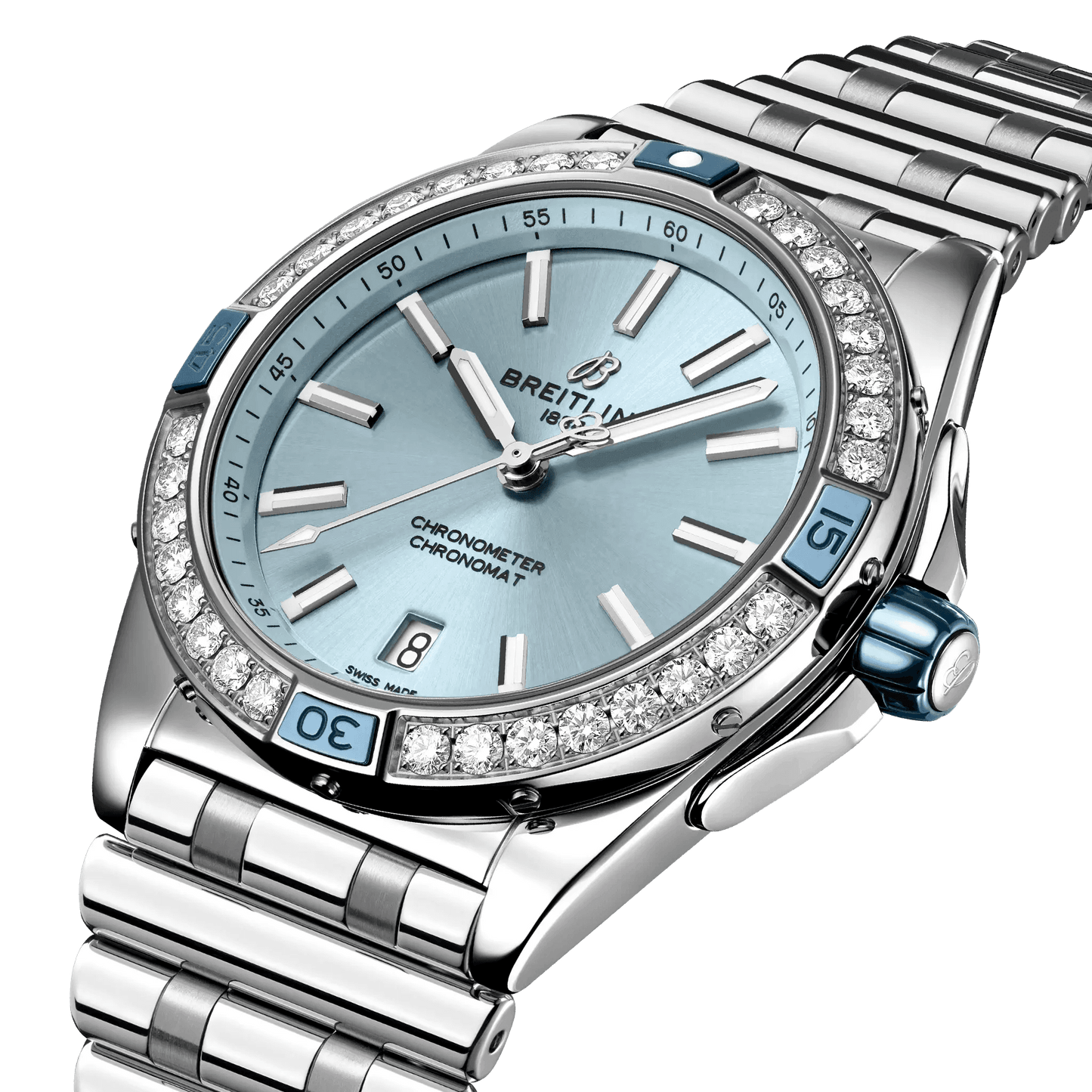BREITLING Super Chronomat Automatic 38mm Blue dial, Stainless Steel strap - Classic Kaf