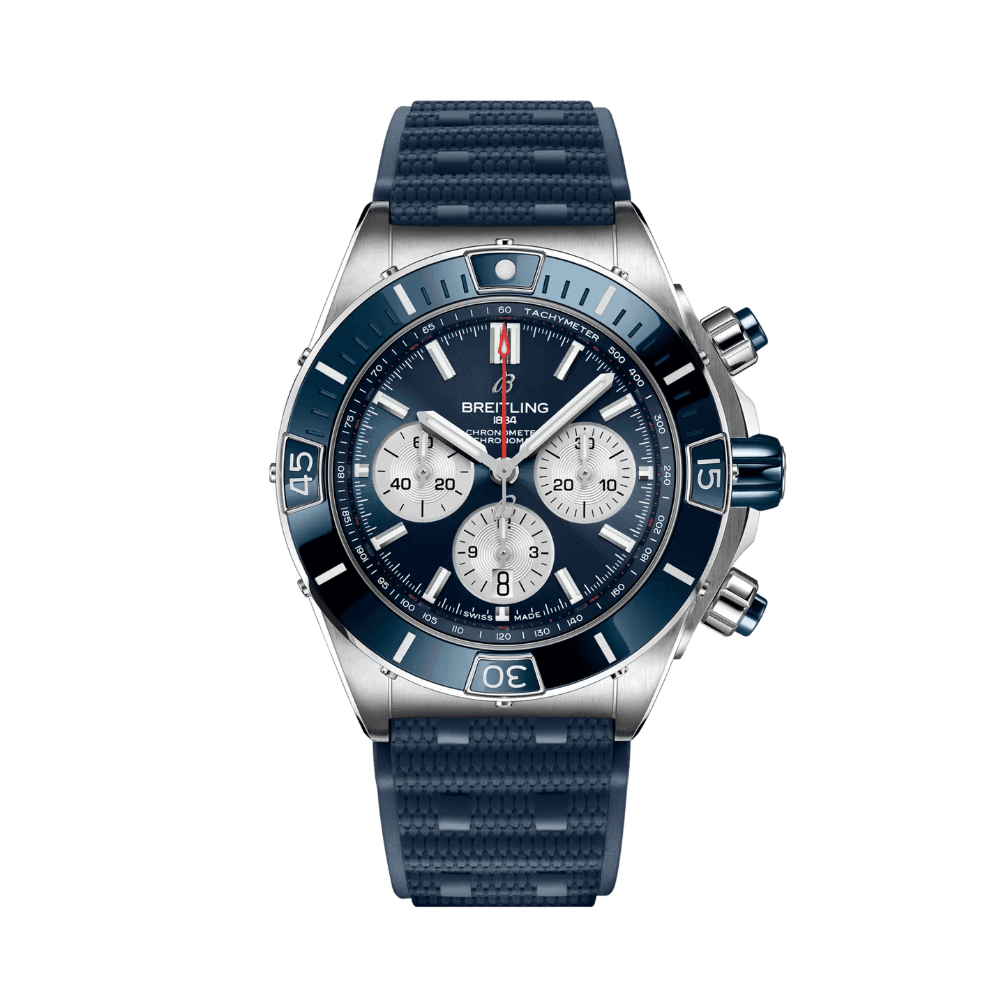 BREITLING Super Chronomat B01 44mm, Stainless Steel case, Blue dial, Rubber strap - Classic Kaf