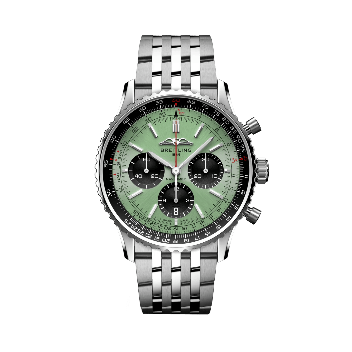 BREITLING Navitimer B01 Chronograph 43mm Stainless Steel, Green dial - Classic Kaf