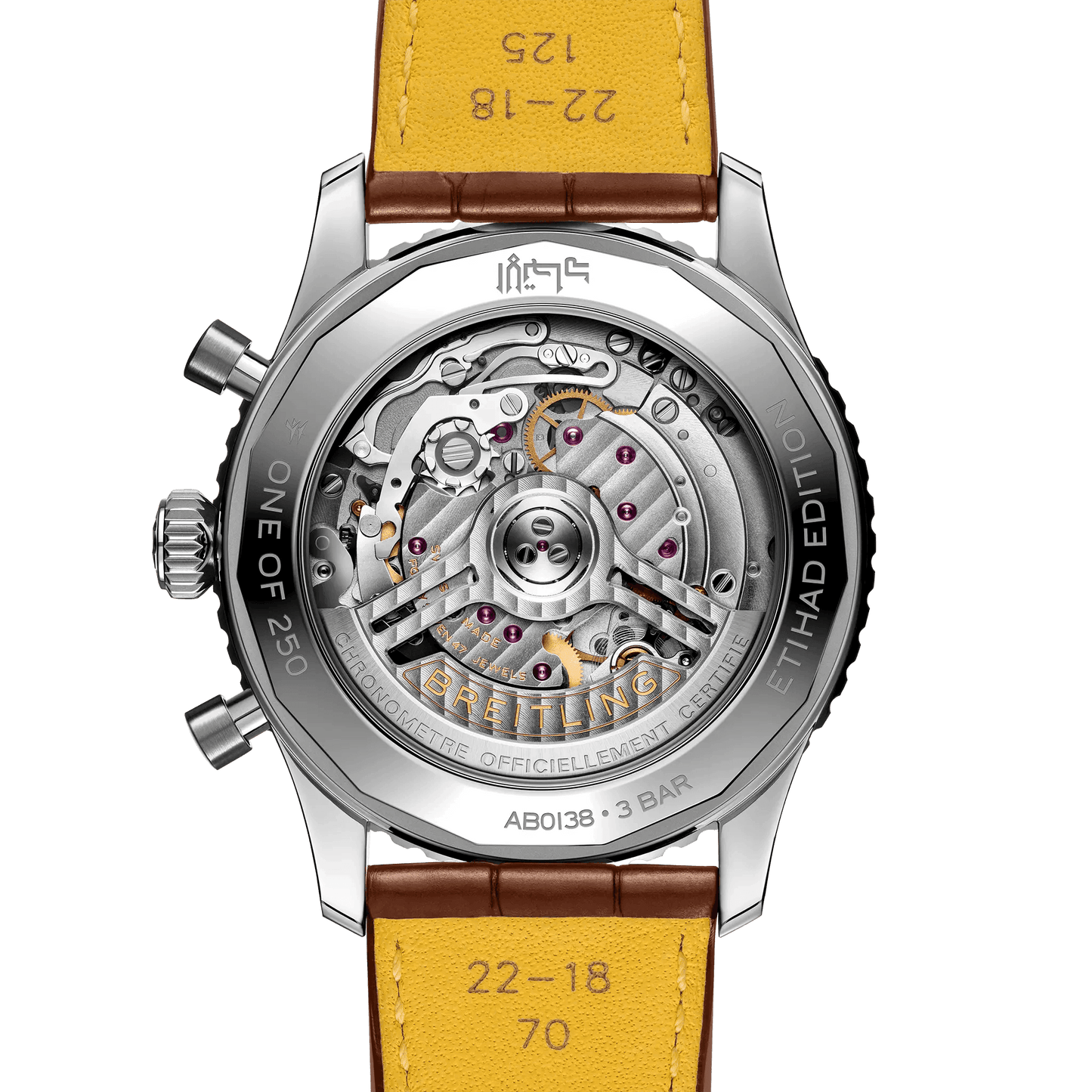 BREITLING Navitimer B01 Chronograph 43 Etihad Airways, Stainless Steel case, Leather strap, Green dial - Classic Kaf