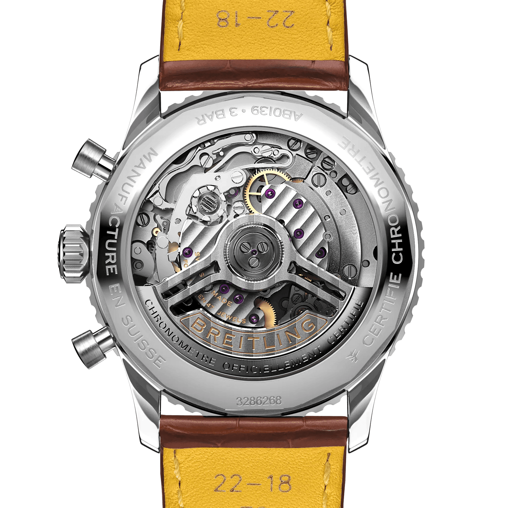 BREITLING Navitimer B01 Chronograph 41mm, Stainless Steel case, Leather strap, Silver dial - Classic Kaf