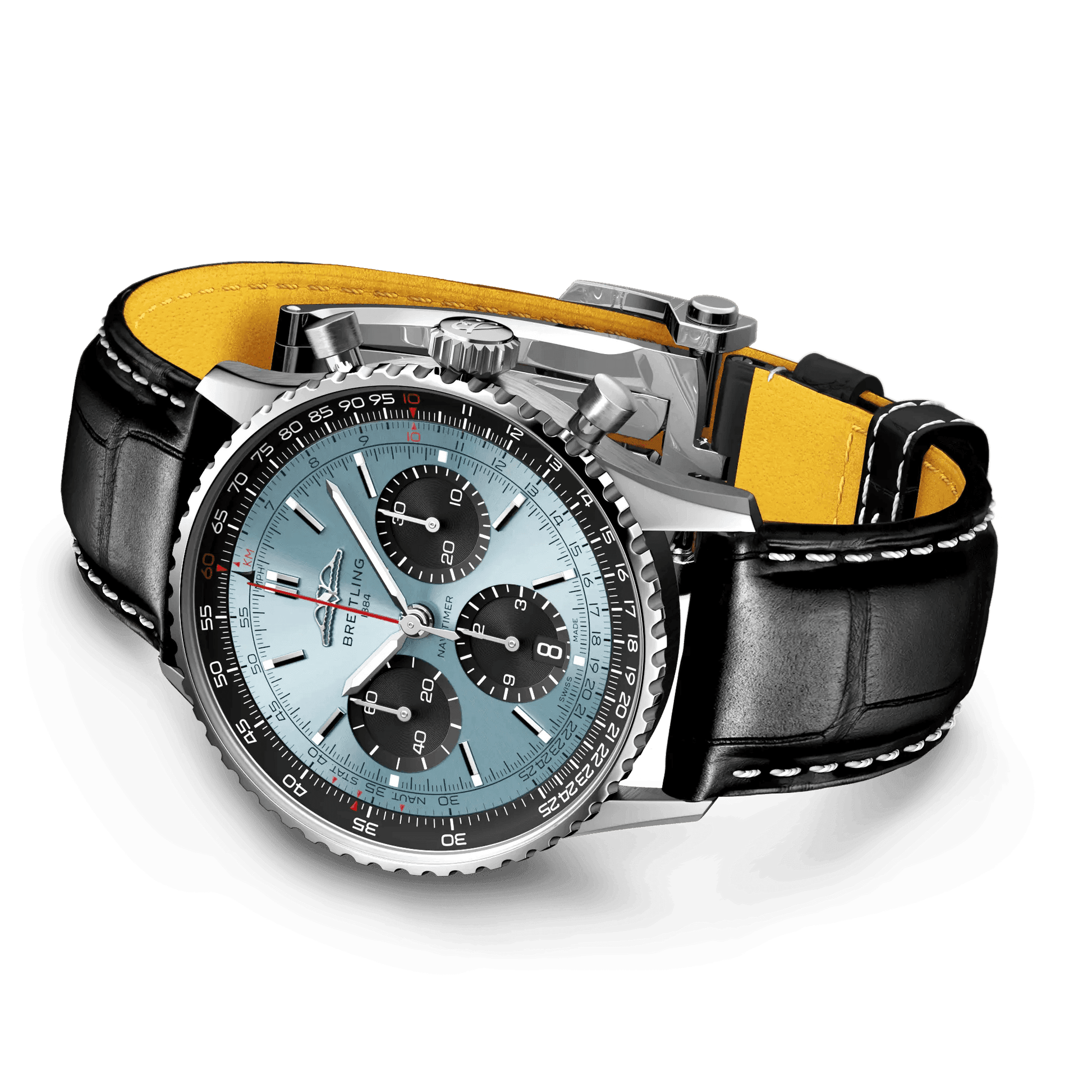 BREITLING Navitimer B01 Chronograph 41mm, Stainless Steel case, Leather strap, Blue dial - Classic Kaf