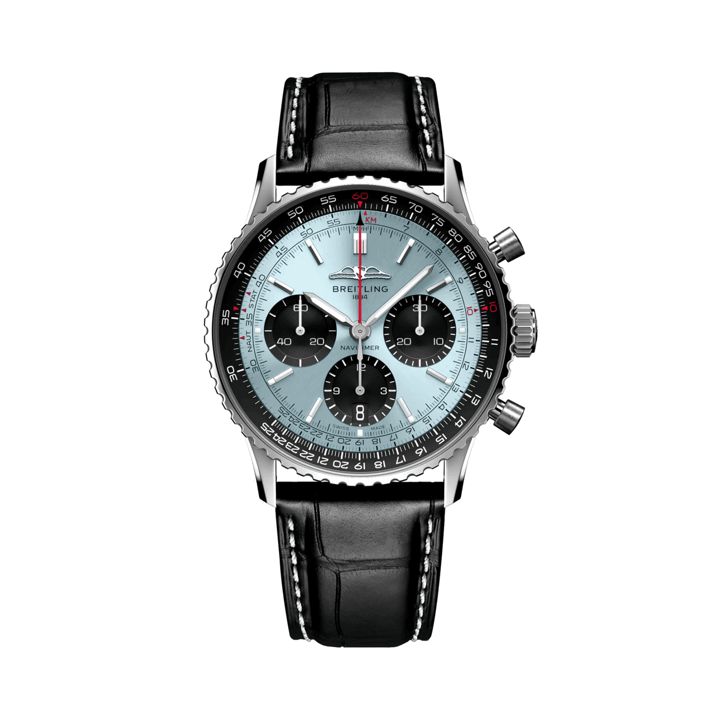 BREITLING Navitimer B01 Chronograph 41mm, Stainless Steel case, Leather strap, Blue dial - Classic Kaf