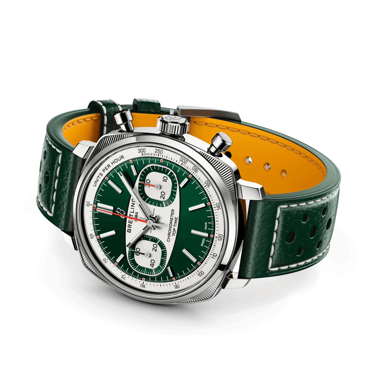 BREITLING Top Time B01 Racing, Green dial, Leather strap - Classic Kaf