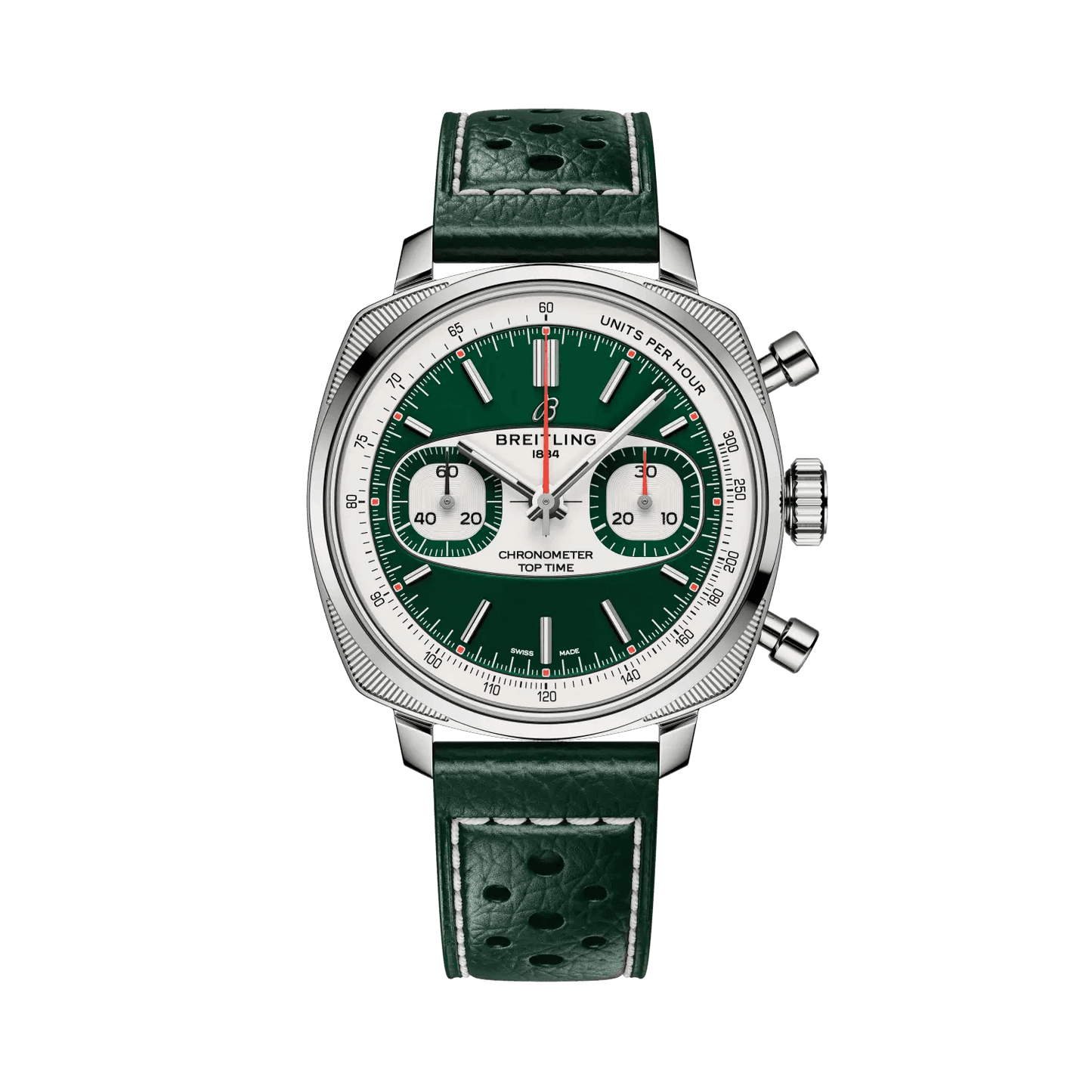 BREITLING Top Time B01 Racing, Green dial, Leather strap - Classic Kaf