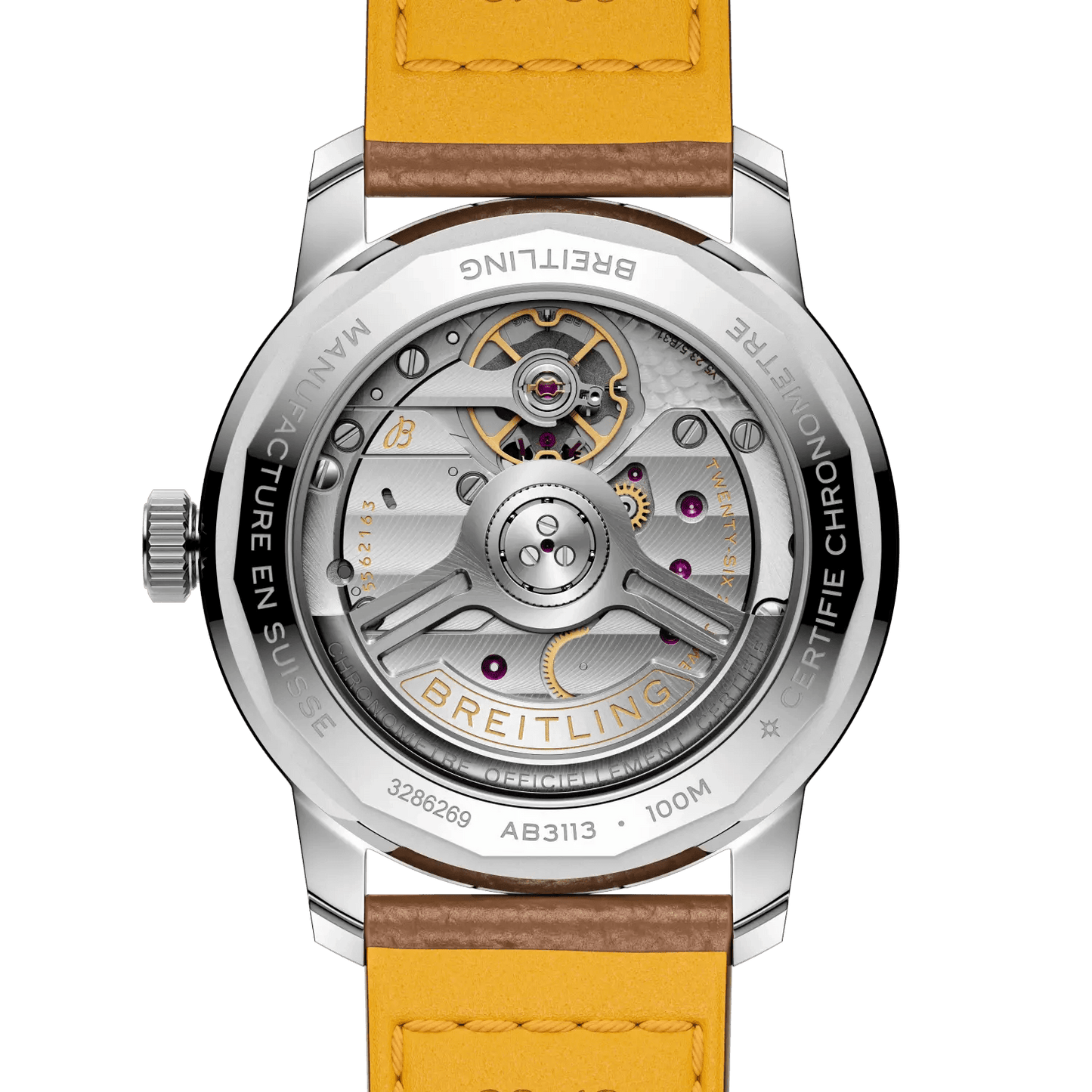 BREITLING Top Time B31,Stainless Steel case, White & Blue dial, Beige leather strap