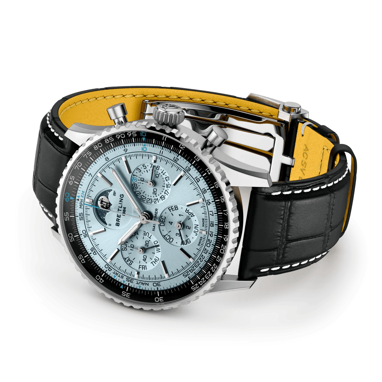 BREITLING Navitimer B19 Chronograph 43 Perpetual Calendar, Stainless steel & Platinum, Blue dial - Classic Kaf