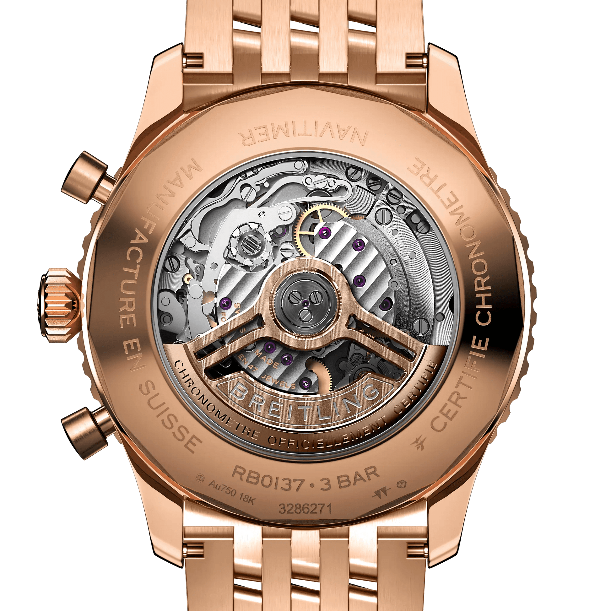 BREITLING Navitimer B01 Chronograph 46mm Red Gold, Silver dial - Classic Kaf