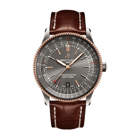 BREITLING Navitimer Automatic 41 Men's Watch, Stainless Steel & 18k Red Gold case, Leather strap - Classic Kaf