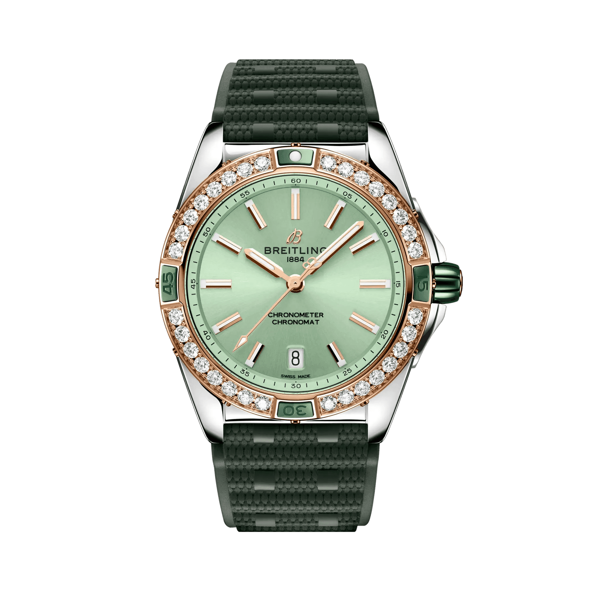 BREITLING Super Chronomat Automatic 38mm Green dial, Rubber strap - Classic Kaf