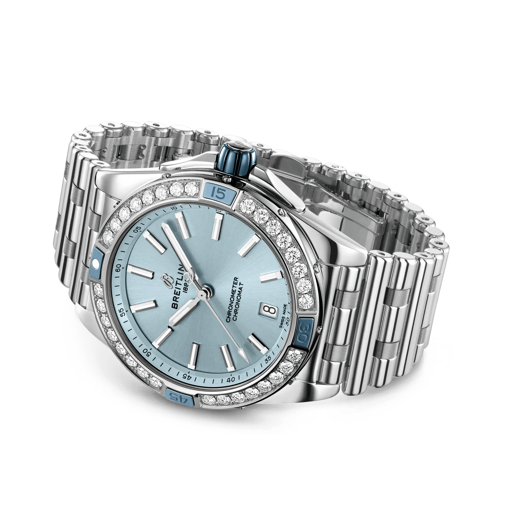 BREITLING Super Chronomat Automatic 38mm Blue dial, Stainless Steel strap - Classic Kaf