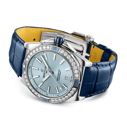 BREITLING Super Chronomat Automatic 38mm Blue dial, Leather strap - Classic Kaf