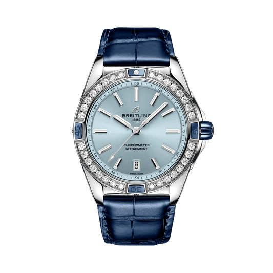 BREITLING Super Chronomat Automatic 38mm Blue dial, Leather strap - Classic Kaf