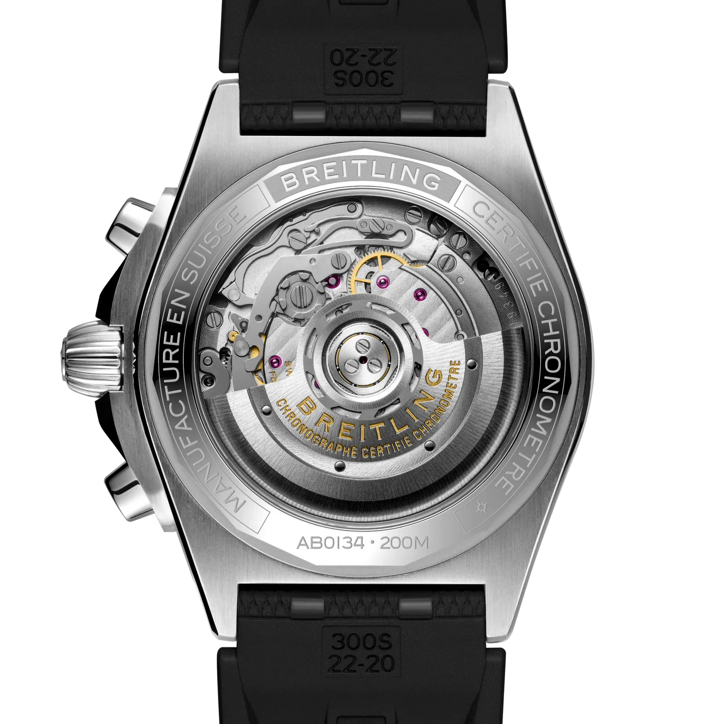 BREITLING Chronomat B01 42mm Stainless Steel case, Silver dial, Rubber strap