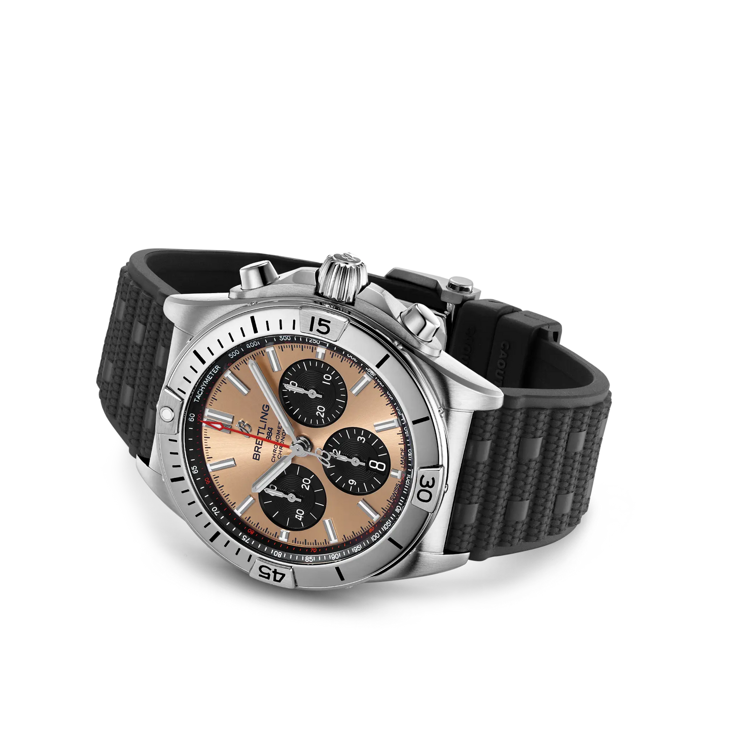 BREITLING Chronomat B01 42mm Stainless Steel case, Bronze dial, Rubber strap