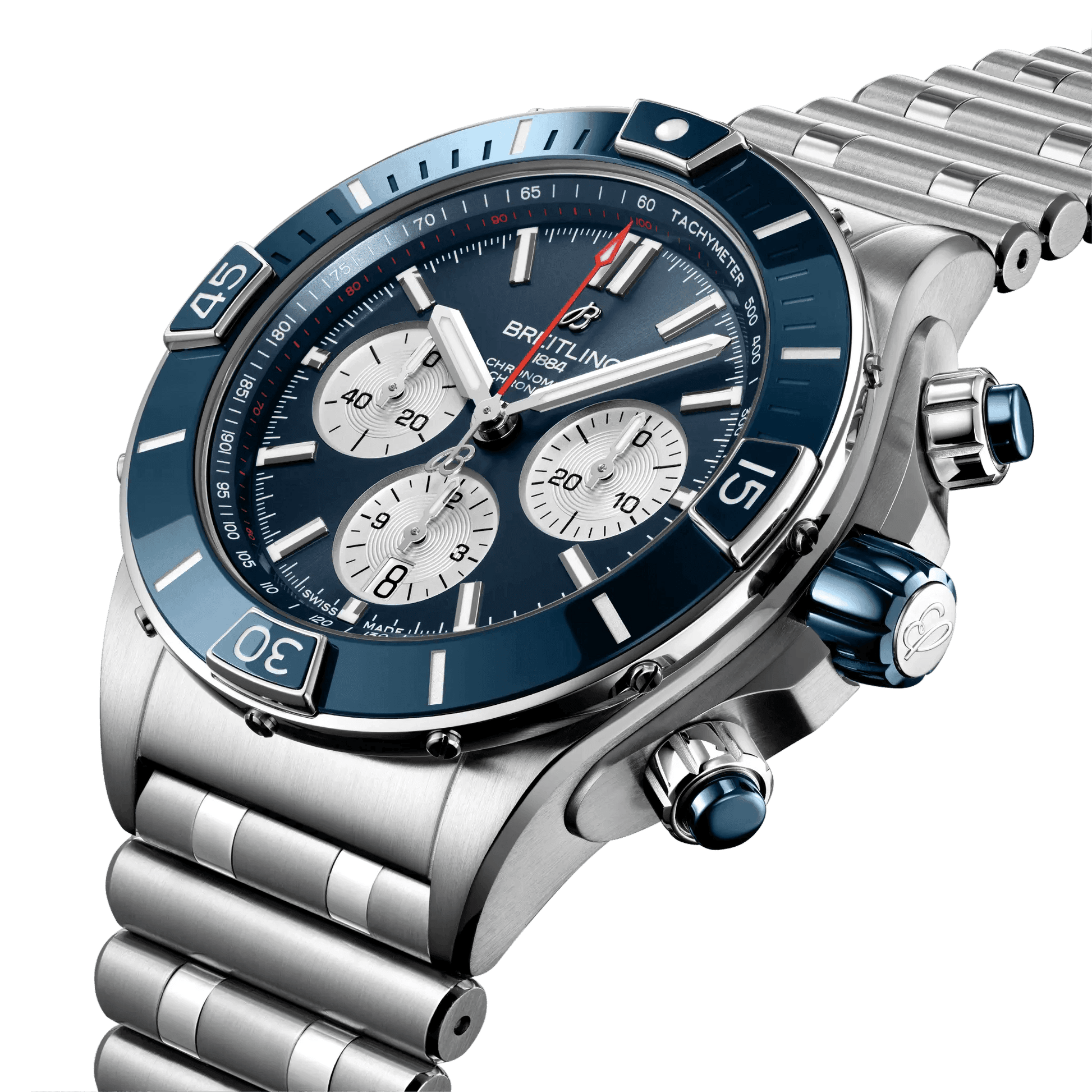 BREITLING Super Chronomat B01 44mm, Stainless Steel, Blue dial - Classic Kaf