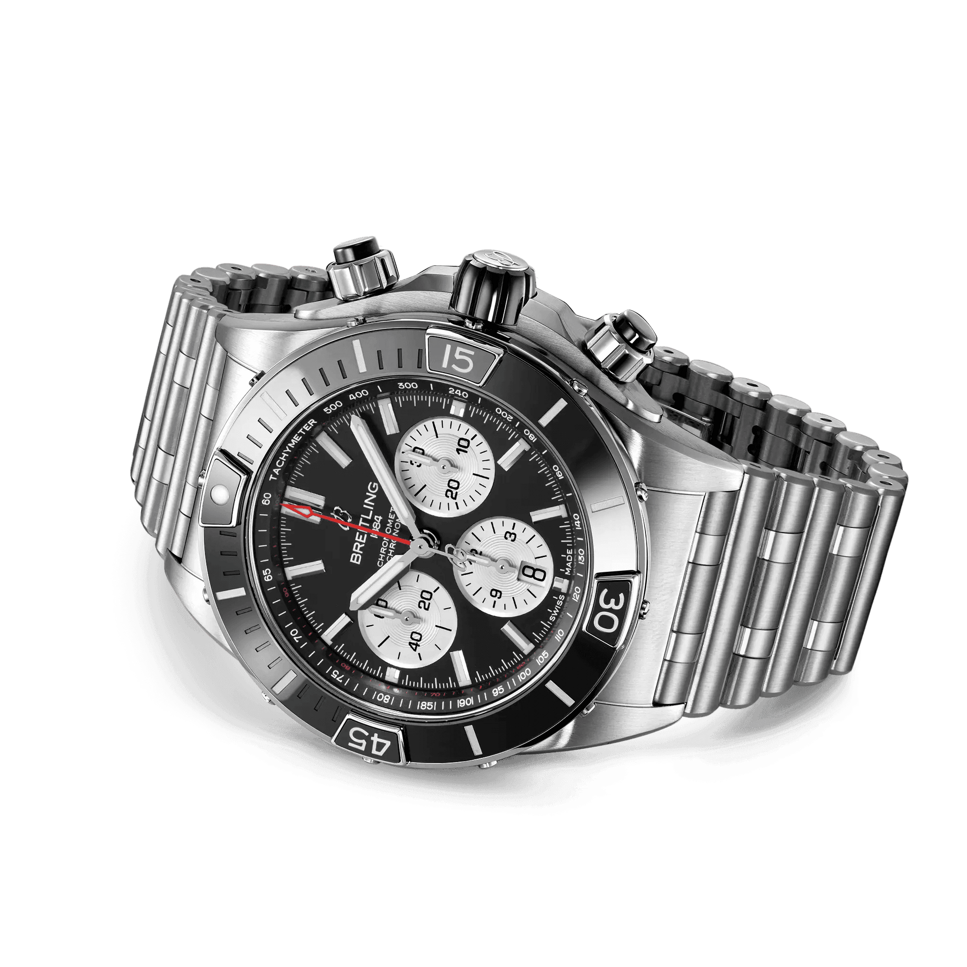 BREITLING Super Chronomat B01 44mm, Stainless Steel, Black dial - Classic Kaf