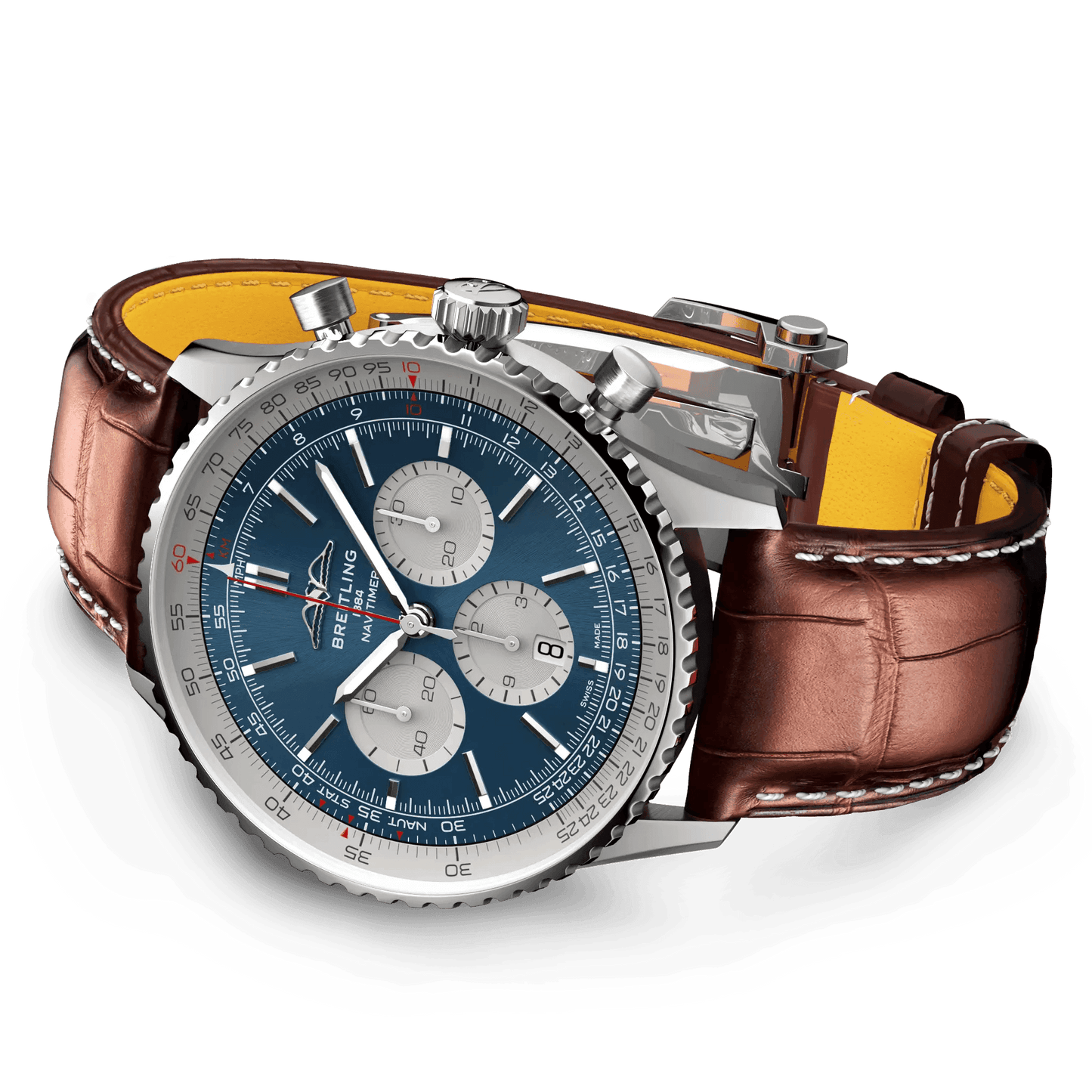 BREITLING Navitimer B01 Chronograph 46mm Stainless Steel case, Leather strap, Blue dial - Classic Kaf