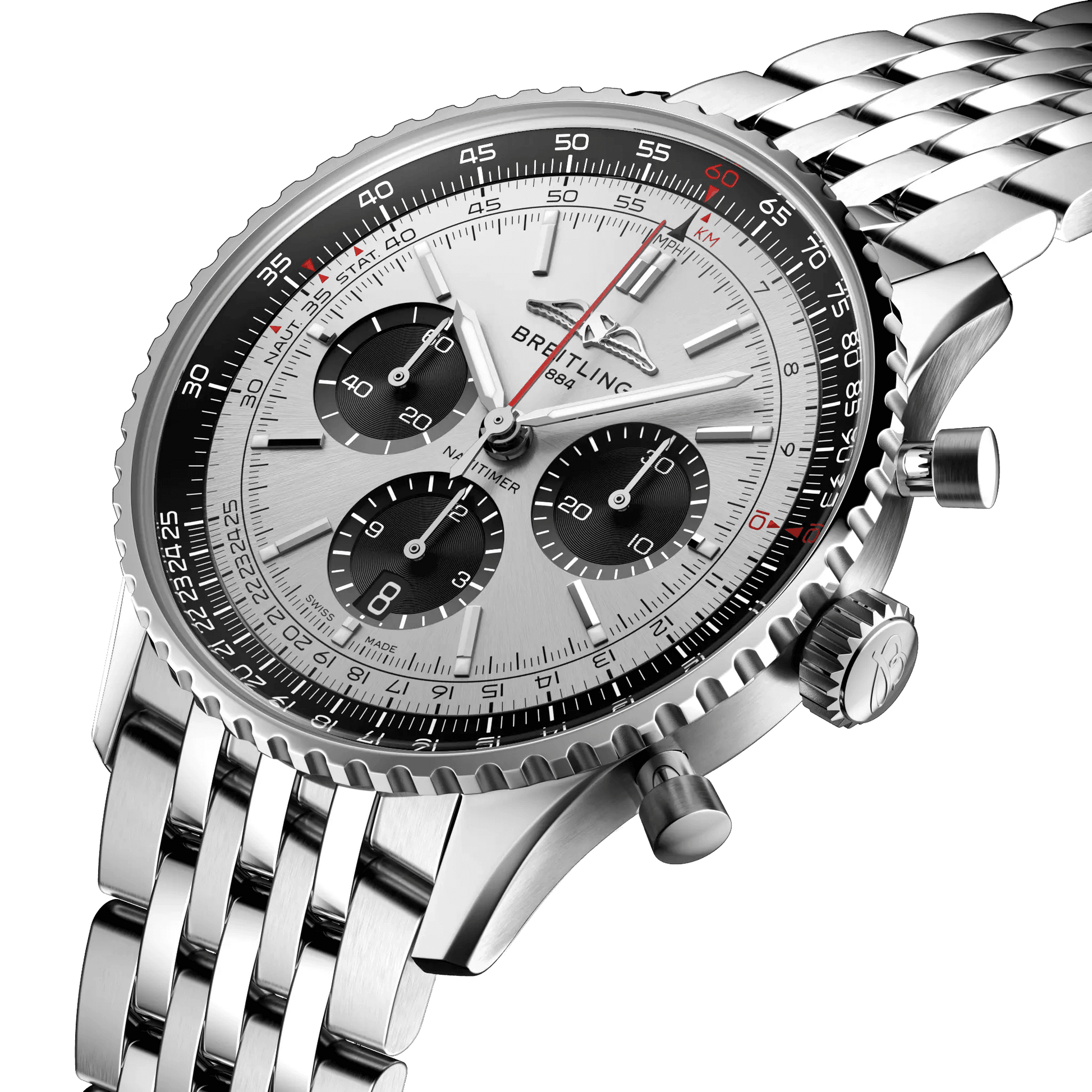 BREITLING Navitimer B01 Chronograph 43mm Stainless Steel, Silver dial - Classic Kaf