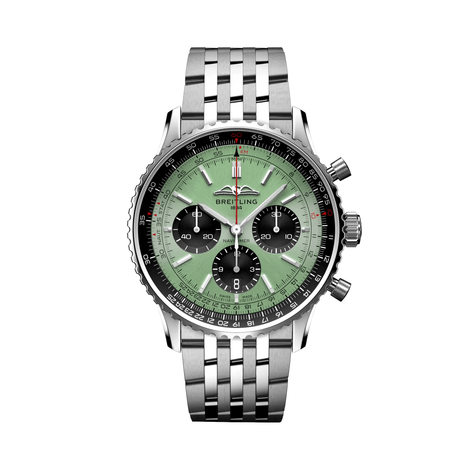BREITLING Navitimer B01 Chronograph 43mm Stainless Steel, Green dial - Classic Kaf