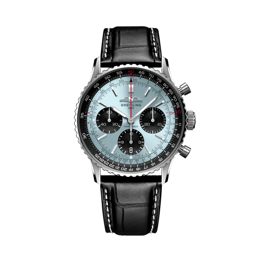 BREITLING Navitimer B01 Chronograph 41mm, Stainless Steel case, Leather strap, Blue dial - Classic Kaf
