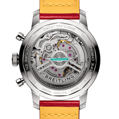 BREITLING Top Time B01 Ford Thunderbird, Stainless Steel case, White dial, Leather strap - Classic Kaf