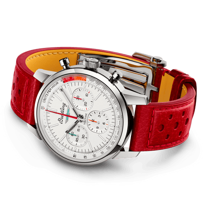 BREITLING Top Time B01 Ford Thunderbird, Stainless Steel case, White dial, Leather strap - Classic Kaf