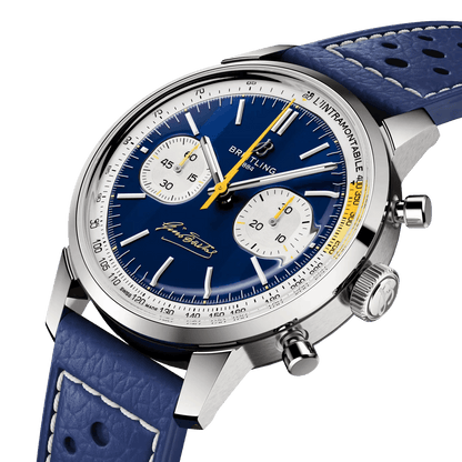 BREITLING Top Time B01 Gino Bartali, 41mm Stainless Steel case, Blue dial, Leather strap - Classic Kaf