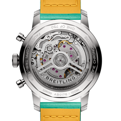 BREITLING Top Time B01 Fausto Coppi, 41mm Stainless Steel case, White dial, Leather strap - Classic Kaf