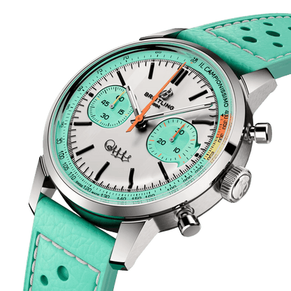 BREITLING Top Time B01 Fausto Coppi, 41mm Stainless Steel case, White dial, Leather strap - Classic Kaf