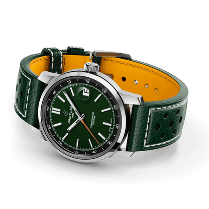 BREITLING Top Time B31, 38mm, Stainless Steel case, Green dial, Leather strap - Classic Kaf