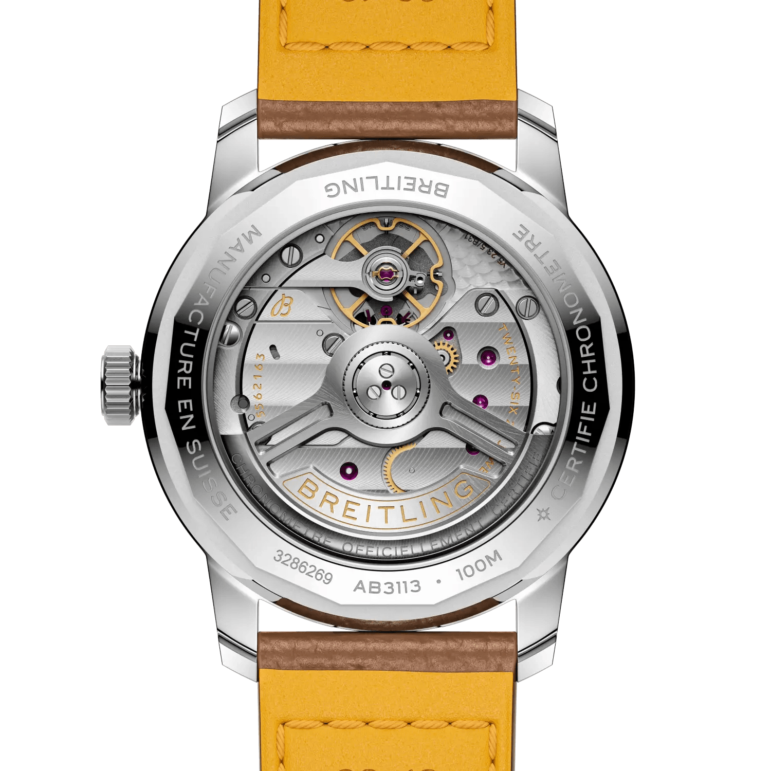 BREITLING Top Time B31,Stainless Steel case, White & Blue dial, Beige leather strap