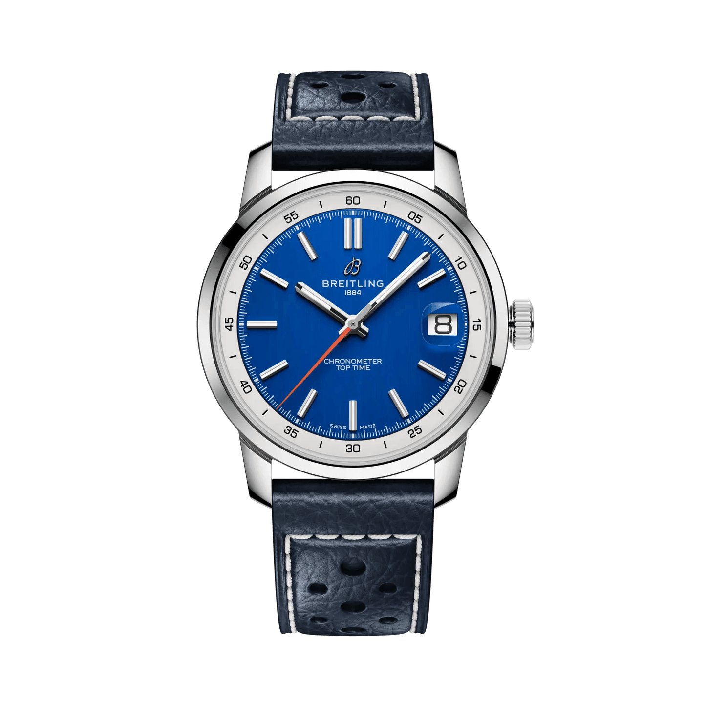 BREITLING Top Time B31, 38mm Stainless Steel case, Blue dial, Leather strap - Classic Kaf