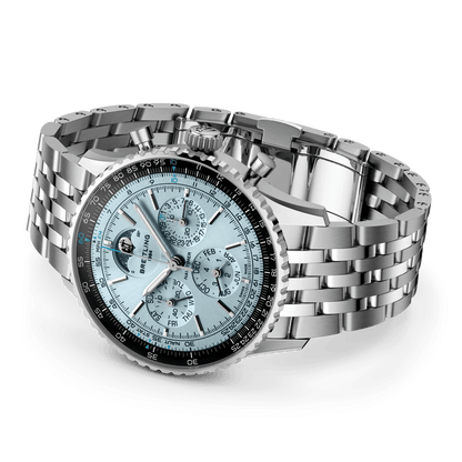 BREITLING Navitimer&nbsp;B19 Chronograph 43 Perpetual Calendar, Stainless steel & Platinum, Blue dial - Classic Kaf