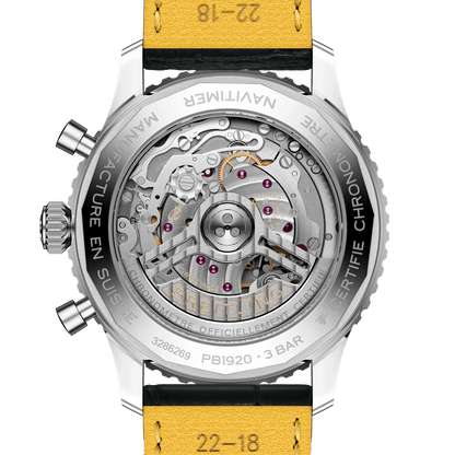 BREITLING Navitimer&nbsp;B19 Chronograph 43 Perpetual Calendar, Stainless steel & Platinum, Blue dial - Classic Kaf