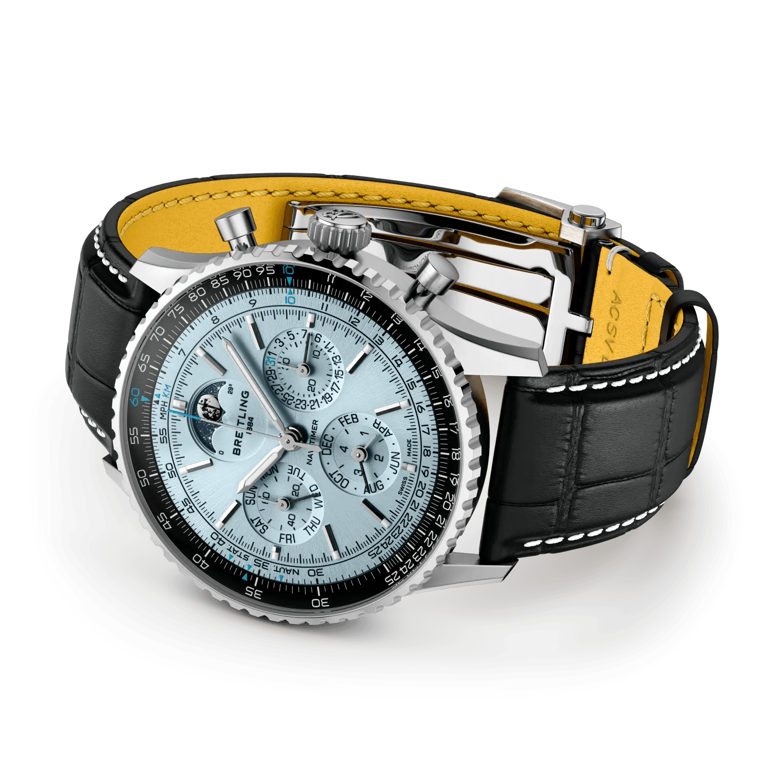 BREITLING Navitimer&nbsp;B19 Chronograph 43 Perpetual Calendar, Stainless steel & Platinum, Blue dial - Classic Kaf