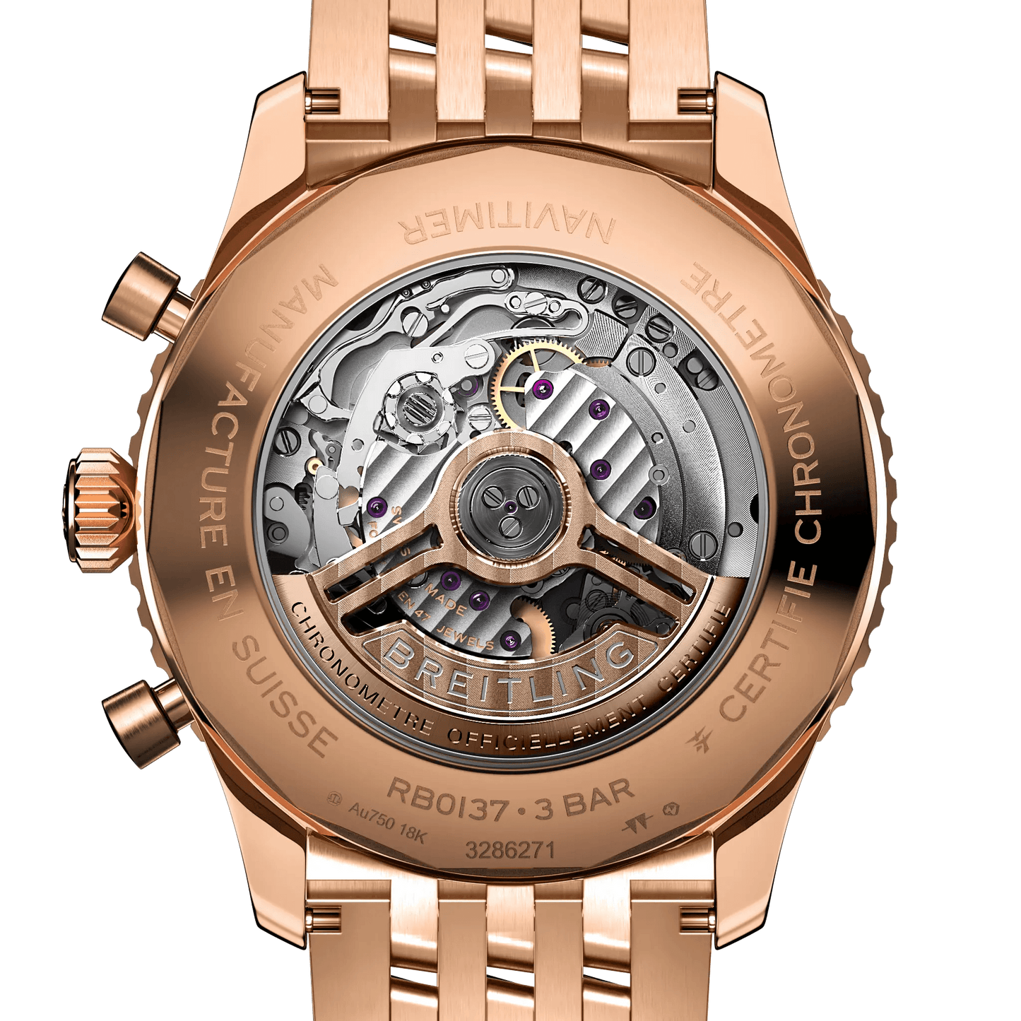 BREITLING Navitimer B01 Chronograph 46mm Red Gold, Silver dial - Classic Kaf