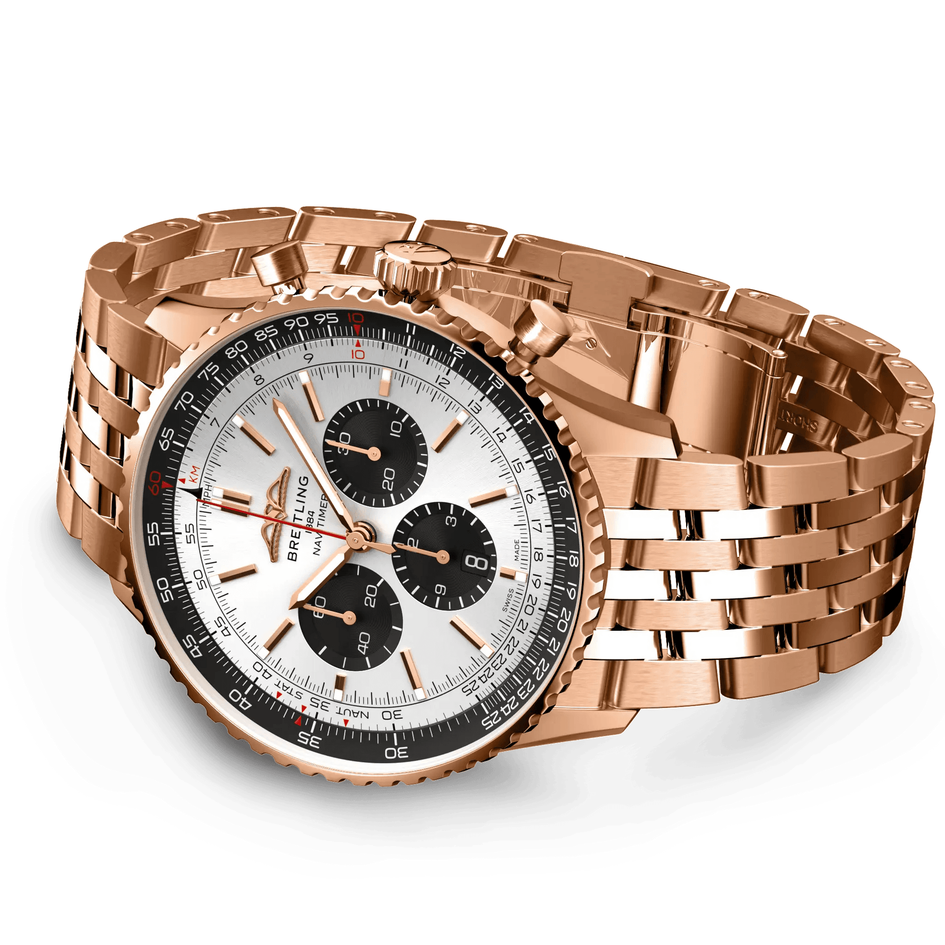 BREITLING Navitimer B01 Chronograph 46mm Red Gold, Silver dial - Classic Kaf