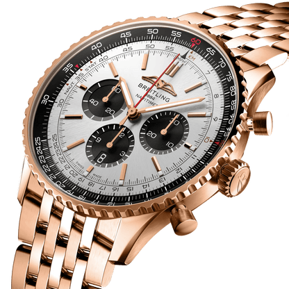 BREITLING Navitimer B01 Chronograph 46mm Red Gold, Silver dial - Classic Kaf