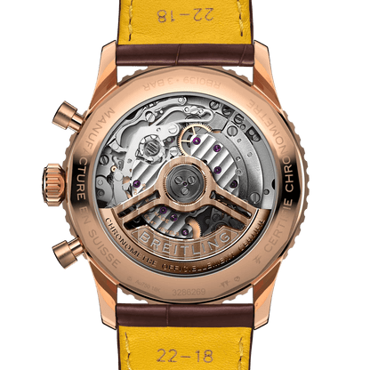 BREITLING Navitimer B01 Chronograph 41mm Red Gold case, Silver dial, Leather strap - Classic Kaf