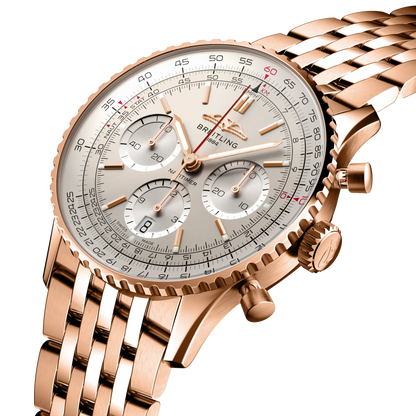 BREITLING Navitimer B01 Chronograph 41mm Red Gold, Silver dial