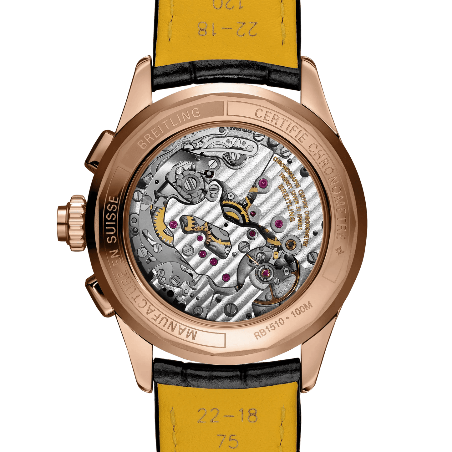 BREITLING Premier B15 Duograph 42mm Red Gold case, Leather strap, Black dial - Classic Kaf